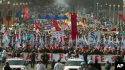 Anti-abortion activists march towards the U.S. Supreme Court, during the March for Life in Washington, Jan. 18, 2019.