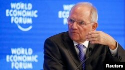 Wolfgang Schaeuble, German Minister of Finance, attends the World Economic Forum annual meeting in Davos, Switzerland, Jan. 20, 2017. 