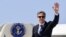 U.S. Secretary of State Antony Blinken waves as he boards his plane departing New Delhi for Washington, D.C., March 3, 2023.