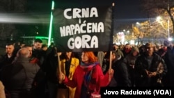 Protest u Podgorici zbog masakra na Cetinju 25. januara 2025. (VOA/Jovo Radulović)