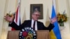 Britain's Prime Minster Keir Starmer gestures as he speaks during a reception on the third anniversary of Russia's invasion of Ukraine in London, Feb. 24, 2025.