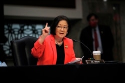 Sen. Mazie Hirono, D-Hawaii, speaks during a Senate Judiciary Committee business meeting on Capitol Hill in Washington, June 11, 2020.