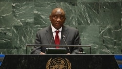 Le président sud-africain, Cyril Ramaphosa à la tribune de l’Onu.