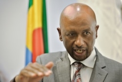 Ethiopia's Minister of Water, Irrigation and Energy, Seleshi Bekele, gives a press conference on March 3, 2020 at the Ethiopian capital Addis Ababa.