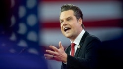 FILE - Rep. Matt Gaetz of Florida speaks during the Conservative Political Action Conference, CPAC 2024, at the National Harbor, in Oxon Hill, Md., Feb. 23, 2024.