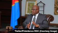 Président Félix Thsisekedi na bokutani na Cité ya Union africaine, Kinshasa, 19 février 2019. (Tiwtter/Présidence RDC)