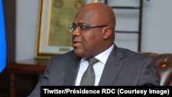 Président Félix Thsisekedi na bokutani na Cité ya Union africaine, Kinshasa, 19 février 2019. (Tiwtter/Présidence RDC)