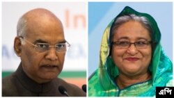 ভারতের রাষ্ট্রপতি রাম নাথ কোবিন্দ ও বাংলাদেশের প্রধানমন্ত্রী শেখ হাসিনা। (ছবি- এপি)