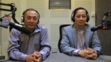 Sok Sam Oeun, an independent lawyer and Kim Santepheap, spokesman of the Ministry of Justice in VOA studio in Phnom Penh on Wednesday May 25, 2016. (Lim Sothy/VOA Khmer) 