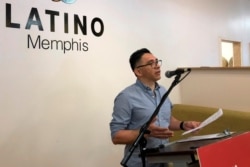 Reporter Manuel Duran speaks during a news conference discussing the 15 months he spent at U.S. immigration detention facilities, July 17, 2019, in Memphis, Tenn.