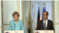 Nemačka kancelarka Merkel i francuski predsednik Oland na današnjoj konferenciji za štampu u Parizu, 6, juli, 2015.
