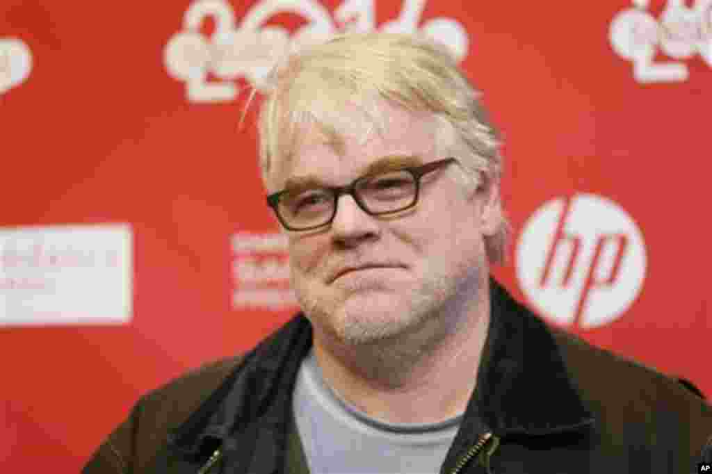 Philip Seymour Hoffman pada pemutaran perdana film "A Most Wanted Man" dalam Festival Film Sundance 2014 (19/1) di Park City, Utah. (AP/Danny Moloshok)