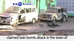 VOA60 Africa - Somalia: Over 30 killed in in al-Shabab claimed twin bomb attack in the town of Baidoa