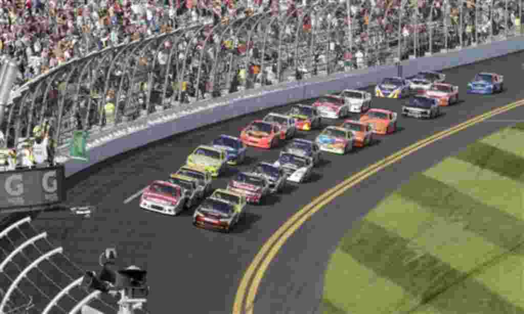 Los conductores Jeff Gordon y Taylor Bayne liderando la competencia clasificatoria el jueves, 17 de febrero de 2011.