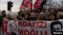 Thousands of protesters gather in Turkey over Istanbul mayor's conviction.