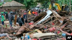 Maison endommagée par un tsunami à Carita, en Indonésie, le 23 décembre 2018.