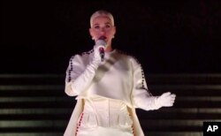 In this image from video, Katy Perry performs during the Celebrating America event on Jan. 20, 2021, following the inauguration of Joe Biden as the 46th president of the United States.
