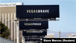 Papan iklan di Las Vegas Boulevard South, 9 Oktober 2017. (Foto: Reuters/Steve Marcus)