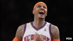 Pemain New York Knicks, Carmelo Anthony, menentukan kemenangan tim tersebut atas Denver Nuggets. (Foto: Dok)