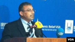 Pimpinan Islamic Relief US Dr. Abed Ayoub memberikan sambutan dalam acara menyambut Ramadan di Kongres AS.