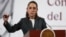 FILE - Mexico's President Claudia Sheinbaum holds a press conference at the National Palace in Mexico City a day before the imposition of tariffs by U.S. President Donald Trump, March 3, 2025.