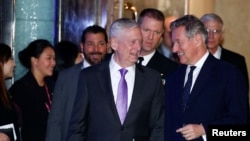 U.S. Secretary of Defense James Mattis arrives to speak at the 16th Shangri-La Dialogue in Singapore, June 3, 2017. 