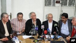 National Democratic Change activists at their meeting in Damascus, September 18, 2011.