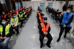 Vaccination site seen during a government-organized visit in Beijing, January 15, 2021.