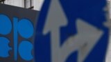 A view of the OPEC logo outside its headquarters in Vienna, Austria, on Nov. 30, 2023. OPEC Secretary-General Haitham Al Ghais sent a letter urging member nations to reject any agreement from the U.N. COP28 climate summit that targets fossil fuels.