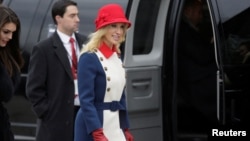 Kellyanne Conway, adviser to U.S. President-elect Donald Trump, departs for a church service before the 58th Presidential Inauguration in Washington, Jan. 20, 2017.