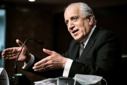 FILE - Zalmay Khalilzad, special envoy for Afghanistan reconciliation, testifies before the Senate Foreign Relations Committee on Capitol Hill, April 27, 2021.