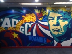 FILE - The U.S. consulate in Ho Chi Minh City had a temporary mural depicting President Donald Trump painted in 2017.