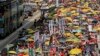 Thousands of protesters march along a downtown street against the extradition law in Hong Kong, April 28, 2019. 