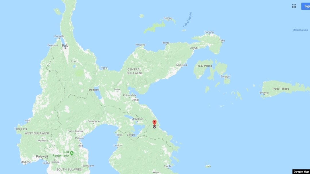 Peta lokasi Kabupaten Morowali di Sulawesi Tengah. (Foto ilustrasi/Courtesy: Google Maps)