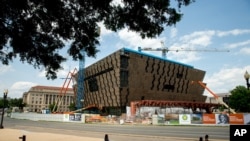 En construction , le musée national de l'histoire et de la culture africaine-américaine à Washington, le 9 juin 2015. 