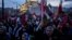 People demonstrate in Istanbul, Turkey, on Jan. 1, 2024, in solidarity with Palestinians in Gaza. Turkey on Jan. 2 arrested 34 people on suspicion of spying for Israel and planning to carry out actions against foreign nationals living in Turkey.