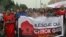 Women attend a demonstration calling on the government to rescue kidnapped schoolgirls, Abuja, Nigeria, April, 30. 2014.