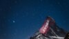 Switzerland's Matterhorn Lit with Inspirational Messages 