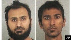 FILE - Broward Sheriff's Office booking photographs show Sheheryar Qazi, left, and Raees Qazi on November 29, 2012.
