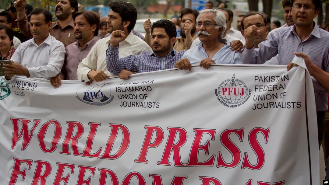 Perayaan Hari Kebebasan Pers di Islamabad, Pakistan, 1 Mei 2016 (Foto: dok). 