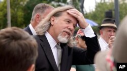 Fritz Scheller, attorney for Joel Greenberg, answers questions during a news conference on May 17, 2021, in Orlando, Fla. 