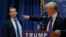FILE - Then U.S. Republican presidential candidate Donald Trump welcomes his son Donald Trump Jr. to the stage at a campaign event in Manchester, New Hampshire November 11, 2015. 