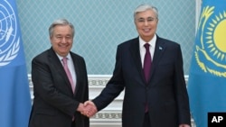 Генеральный секретарь ООН Антониу Гутерриш и президент Казахстана Касым-Жомарт Токаев в Астане, 3 июля 2024
