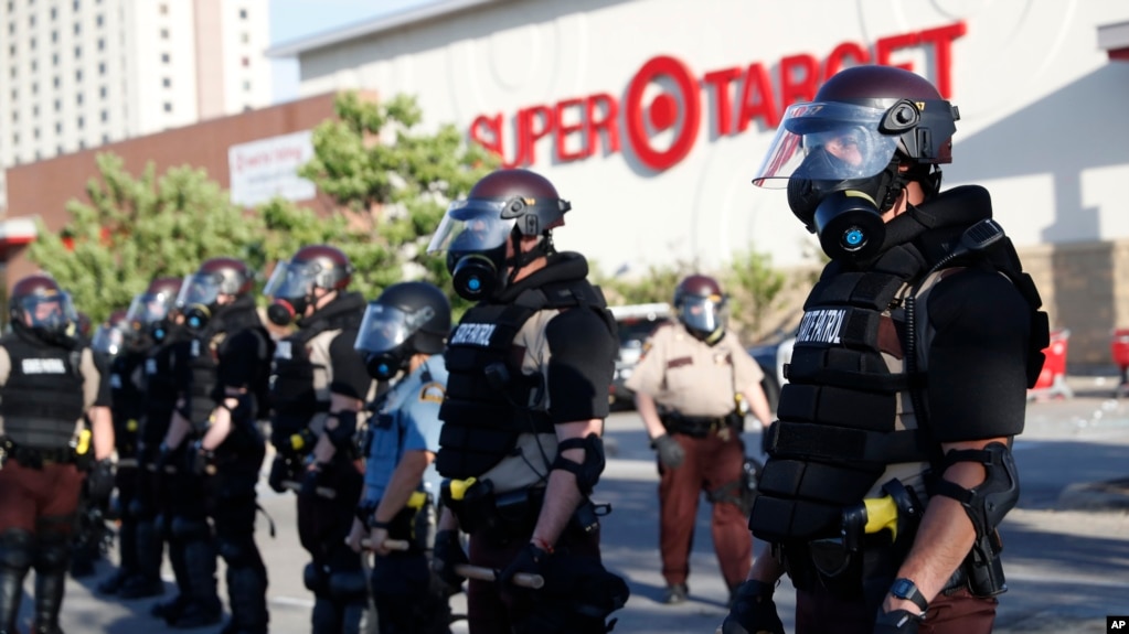 Minnesota State Police protect a Target Store, May 28, 2020, in St. Paul, Minn. 