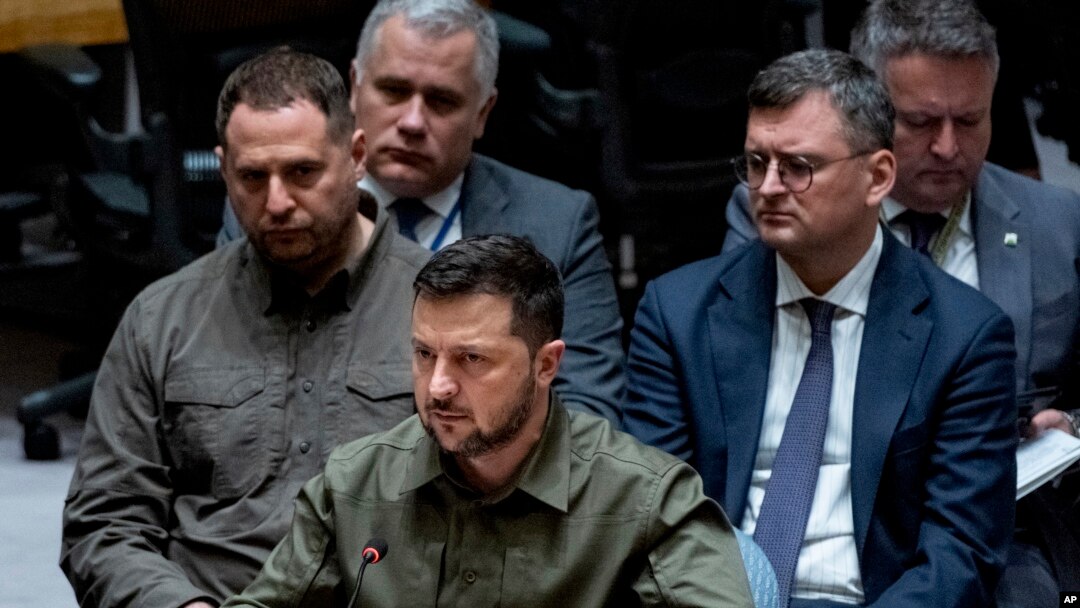 Президент Украины Владимир Зеленский в Совете Безопасности ООН. 20 сентября 2023 г. 