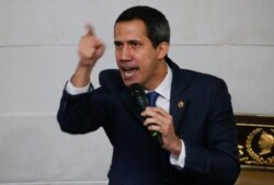 National Assembly President and self-proclaimed interim president of Venezuela's Juan Guaido speaks during a legislative session in Caracas, Venezuela, Sept. 24, 2019.