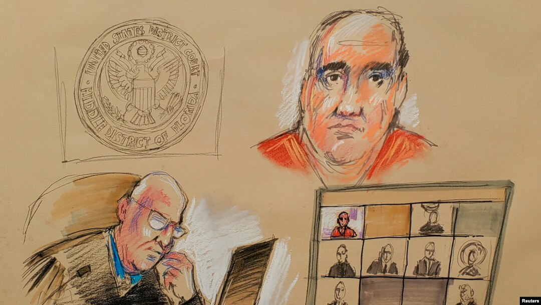 Un exprofesor de Miami fue sentenciado a seis meses por ayudar a lavar fondos malversados ​​de ​​de Venezuela en nombre del empresario colombiano Alex Saab. Imagen: Sketch de Alex Saab en la sala de audiencias en un tribunal federal en Miami.