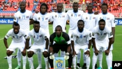 Les Léopards de la RDC lors de la CAN 2015 à Bata, Guinée Bissau, 31 janvier 2015.