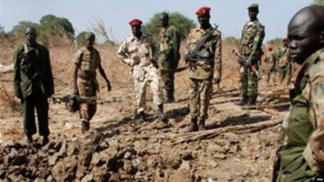 Anggota tentara pemberontak Sudan di Sudan selatan.