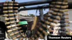 Anti-Israel rally in in the southern Gaza Strip